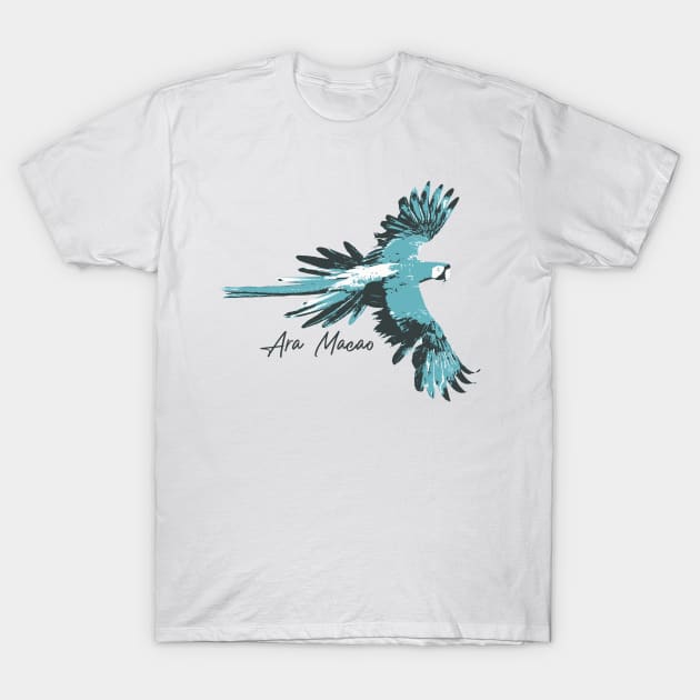 Ara Macao Bird Illustration T-Shirt by giantplayful